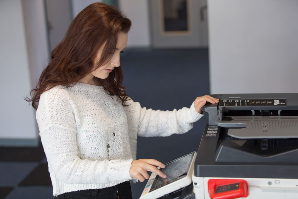 Student Using a Photocopy Machine