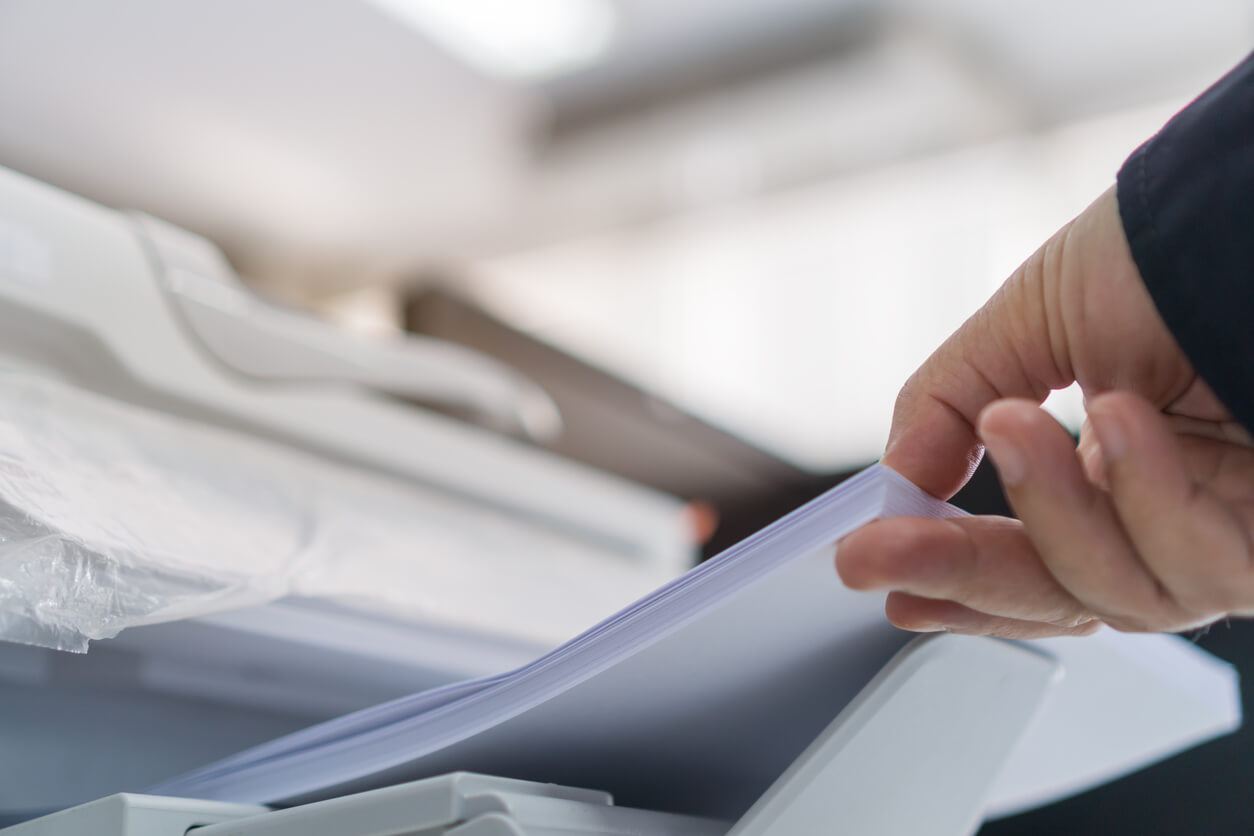 Businessman Using a Printer