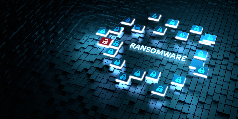 Cyber Security Data Protection Business Technology Privacy Concept. Ransomware 3d Illustration