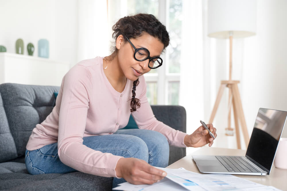 Woman Home Office and Distance Remote Working